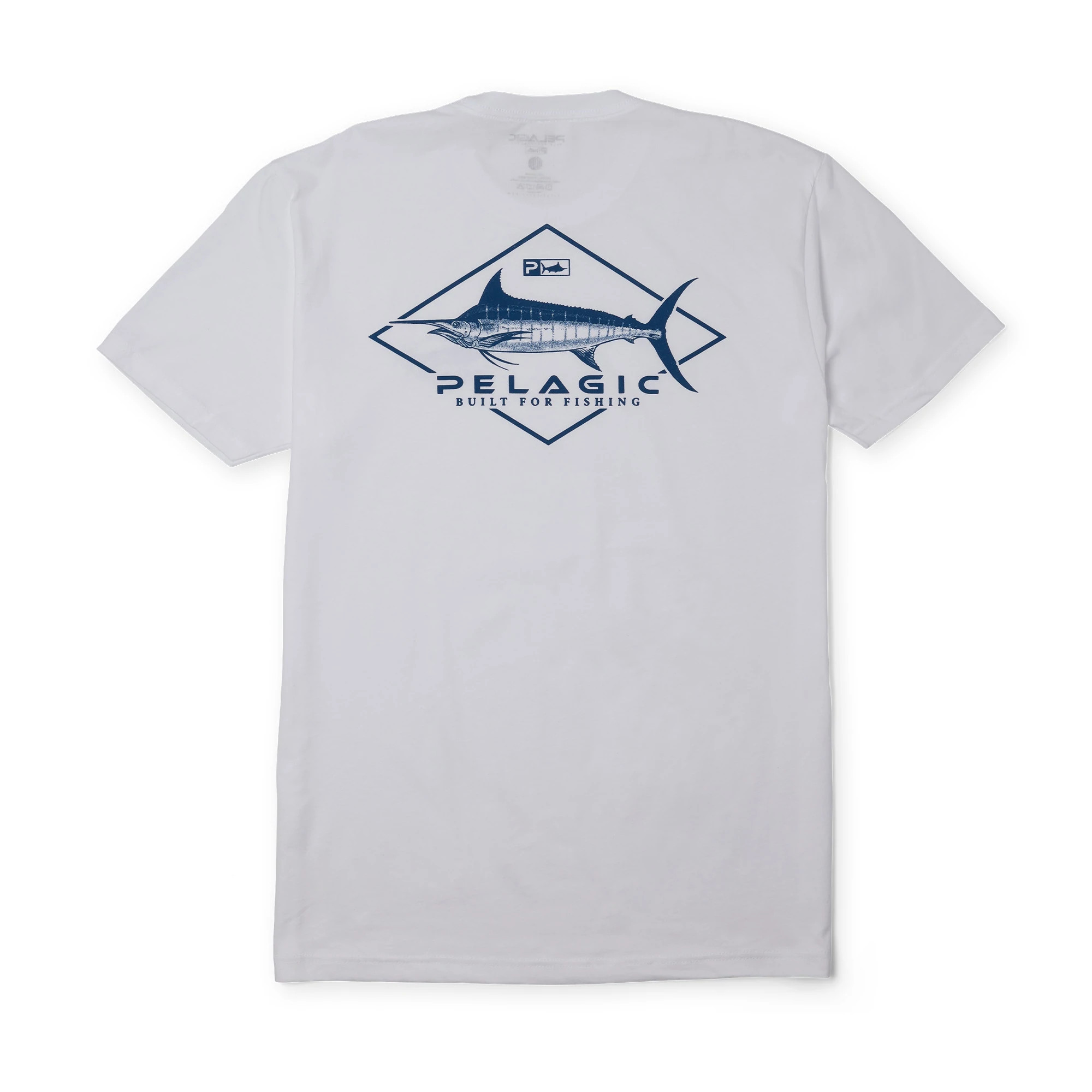 Pelagic Heavy Gear Premium Fishing T-Shirt Back  -White