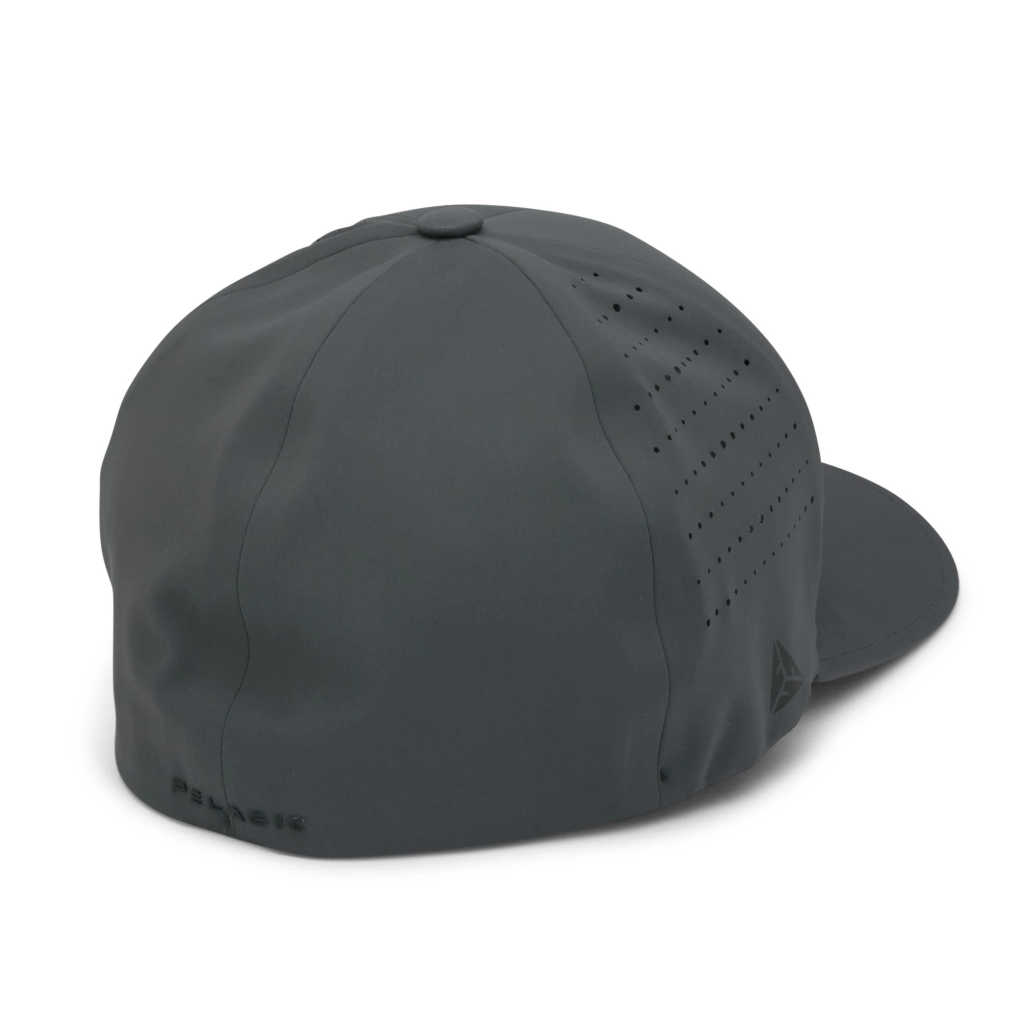 Pelagic Flexfit Delta Icon Fishing Hat Back - Gray