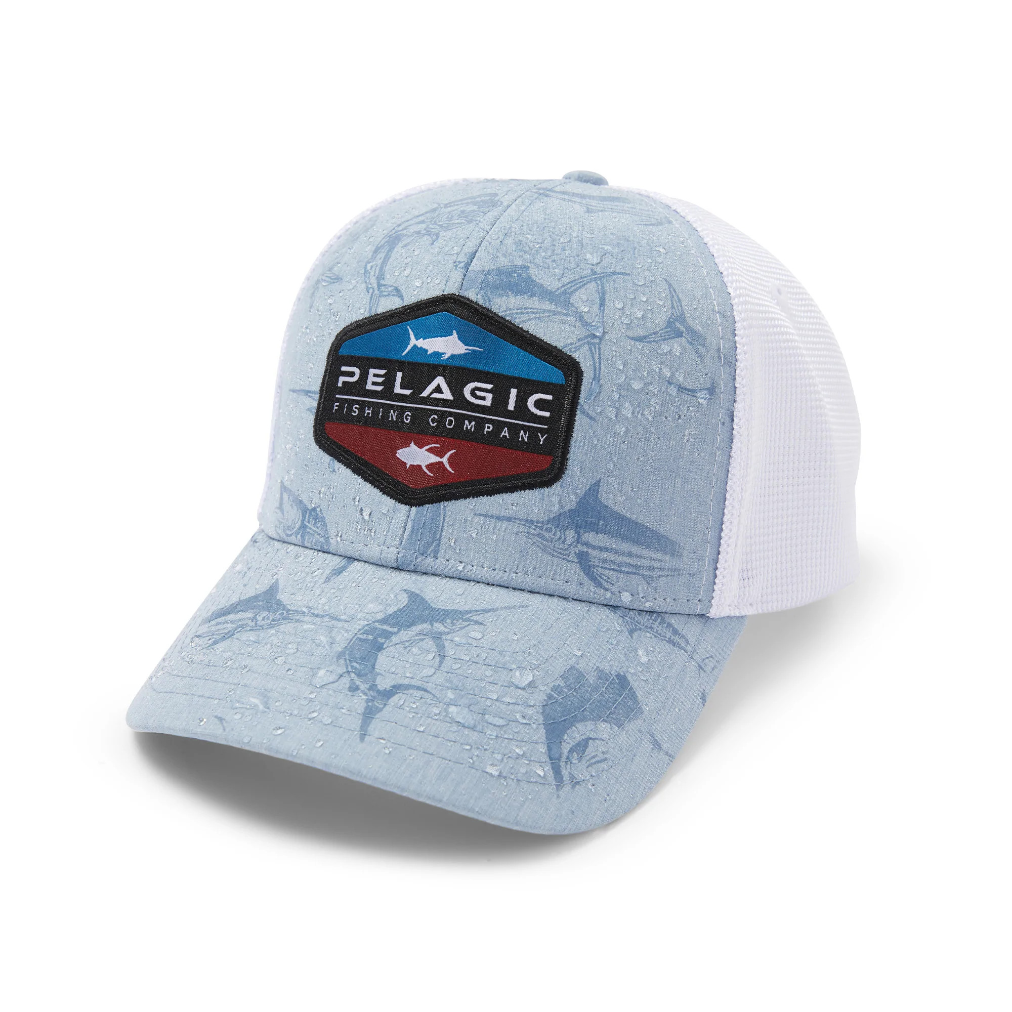 Pelagic Offshore Trucker Hat - DeepSea Species Blue Wet View