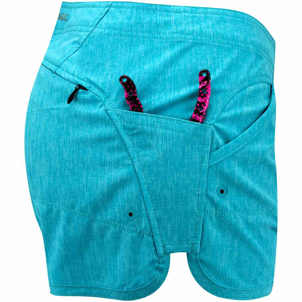 Pelagic Deep Sea Hybrid Fishing Shorts (Women's) Side - Aqua