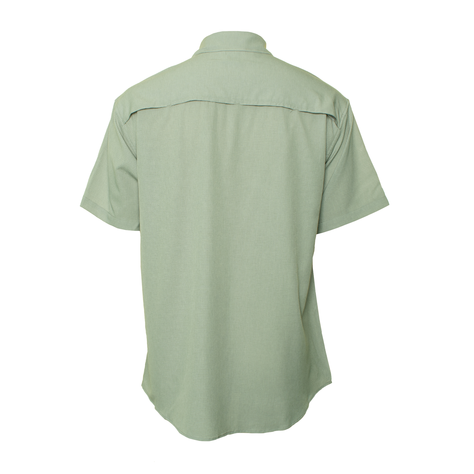 EVO Bimini Short Sleeve Woven Performance Shirt- Eucalyptus back