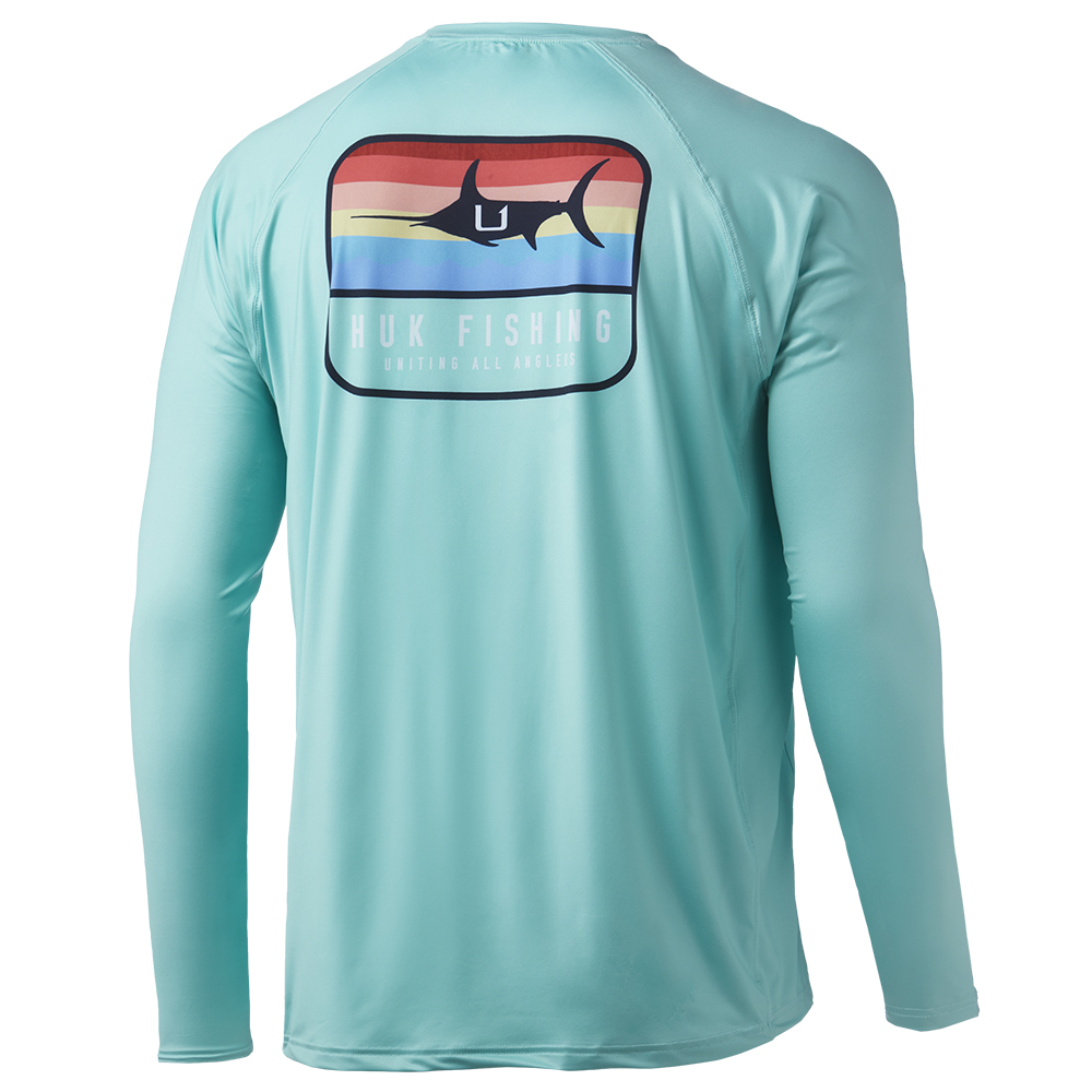 Huk Sunset Marlin Pursuit Long Sleeve Performance Shirt - Beach Glass