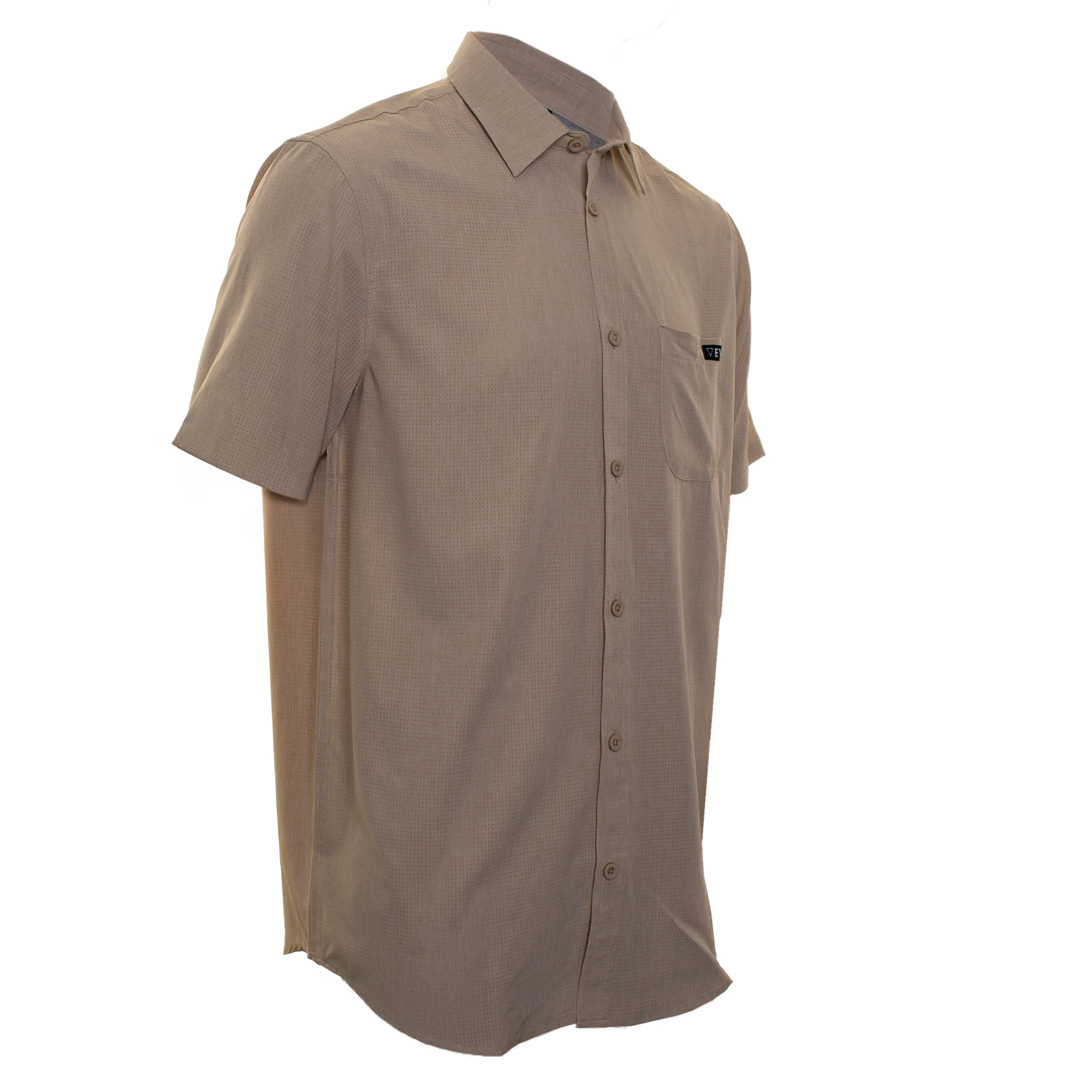 EVO Horizon Woven Short Sleeve Shirt - Stone - 3/4
