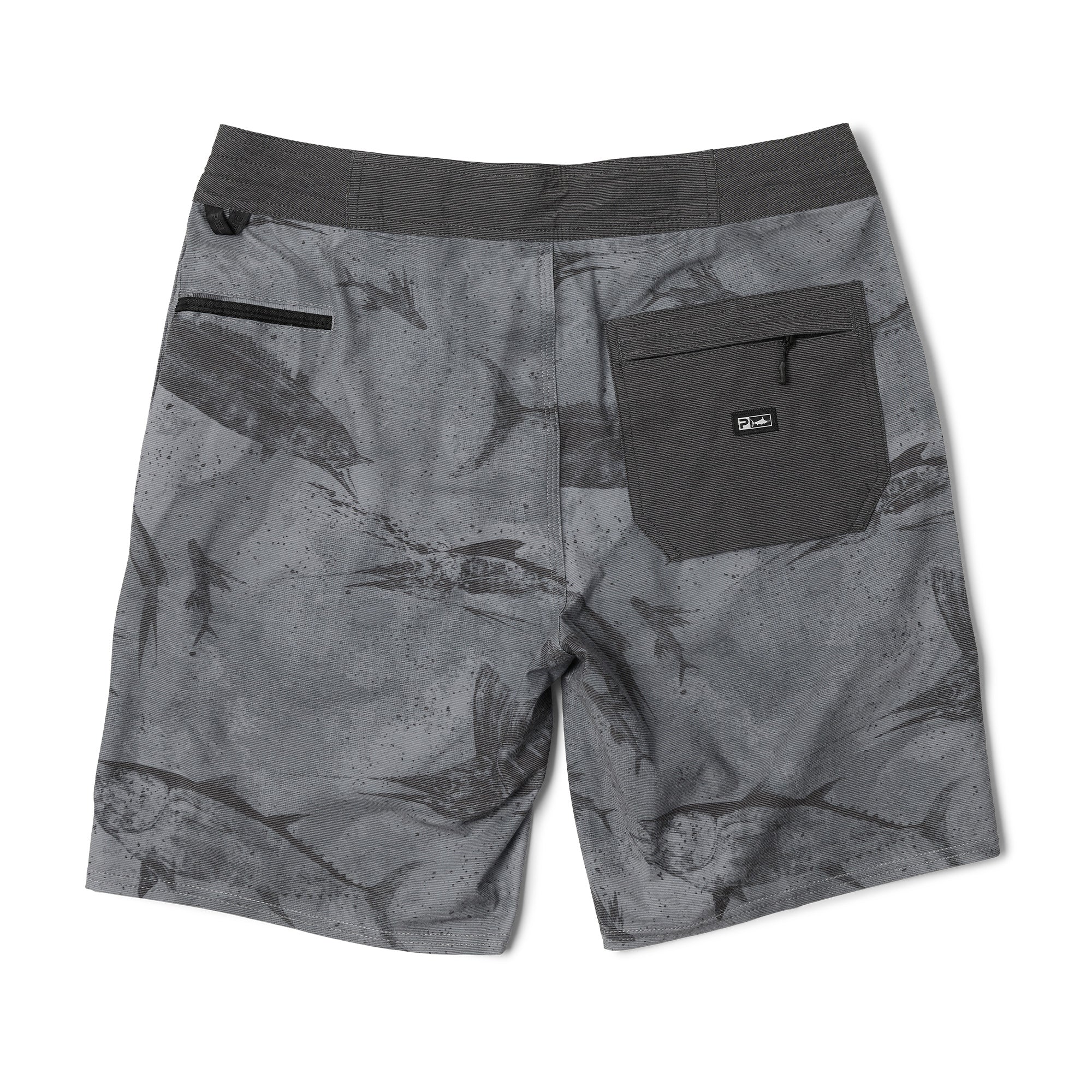 Pelagic Deep Drop Boardshorts (Men's) Back - Black