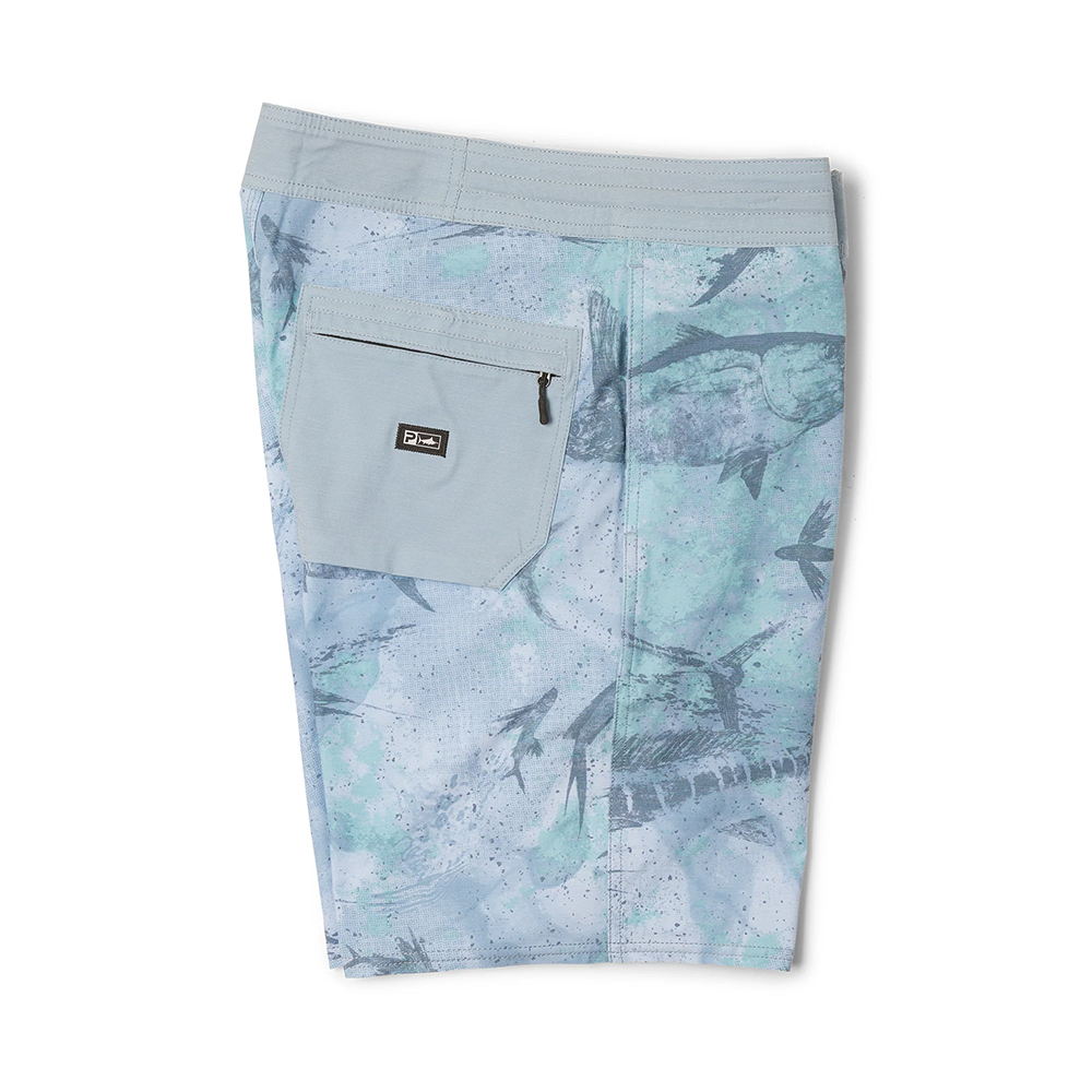 Pelagic Deep Drop Boardshorts -Blue - Side