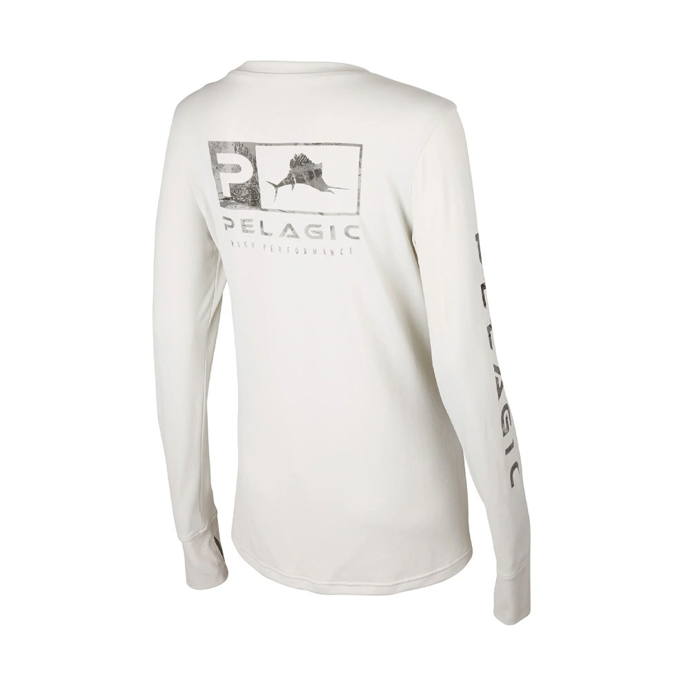 Pelagic Aquatek Icon Long-Sleeve Shirt (Women's) - Light Grey Back View