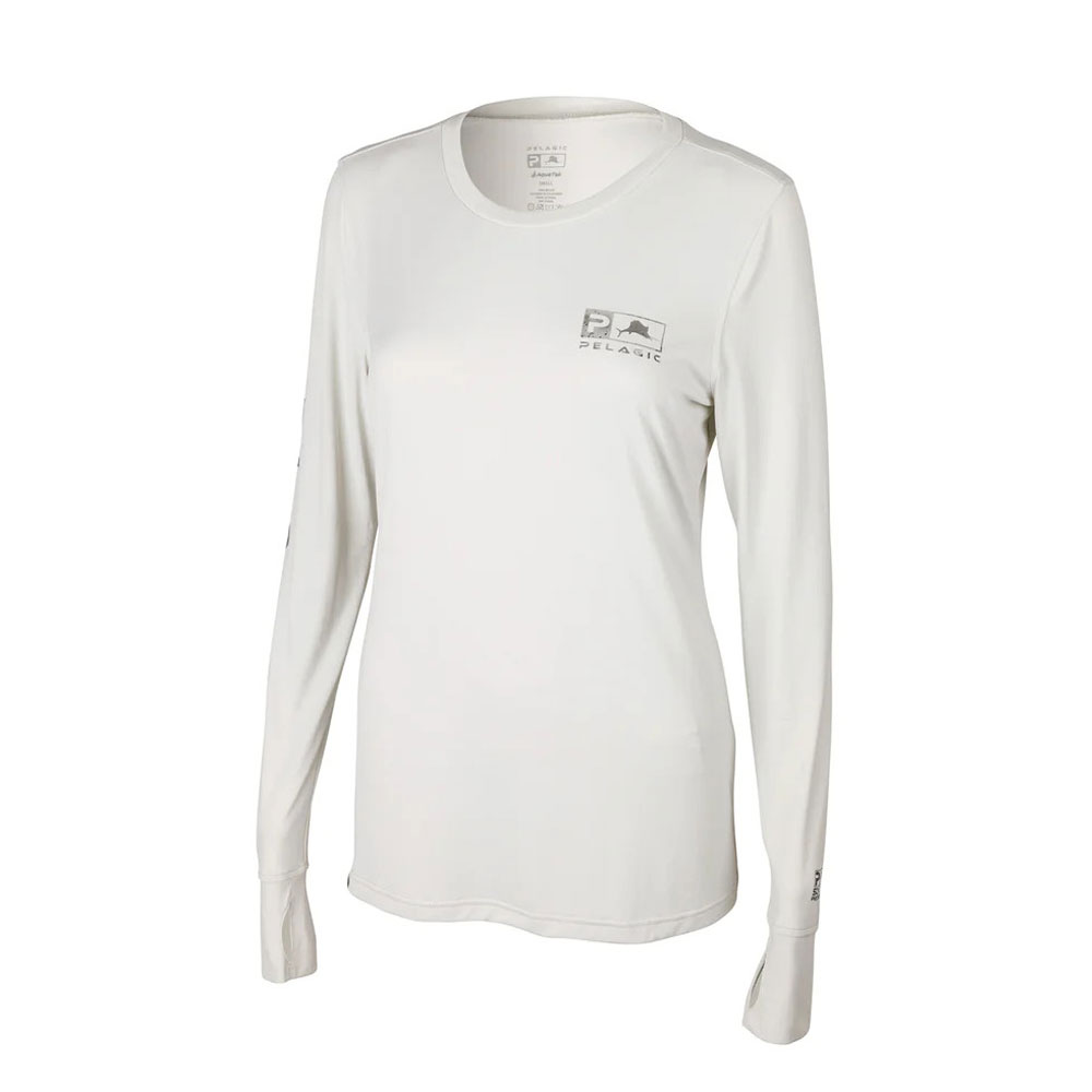 Pelagic Aquatek Icon Long-Sleeve Shirt (Women's) - Light Grey Front View