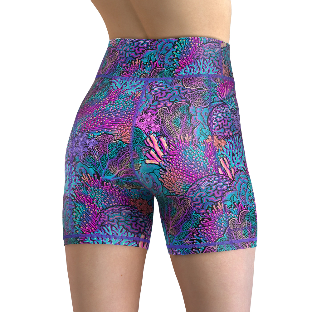 Spacefish Army Eco-Friendly Shorts - Coral Kaleidoscope - Back