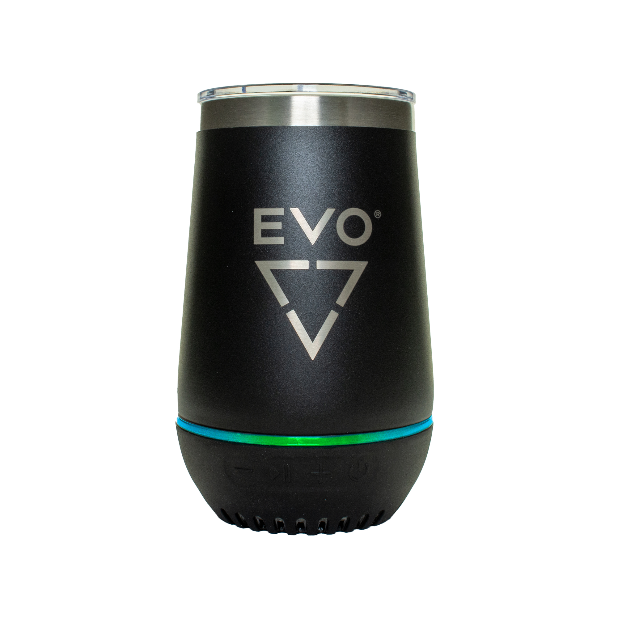 EVO Wine Tumbler with Bluetooth Speaker, 12 oz Sarge Front