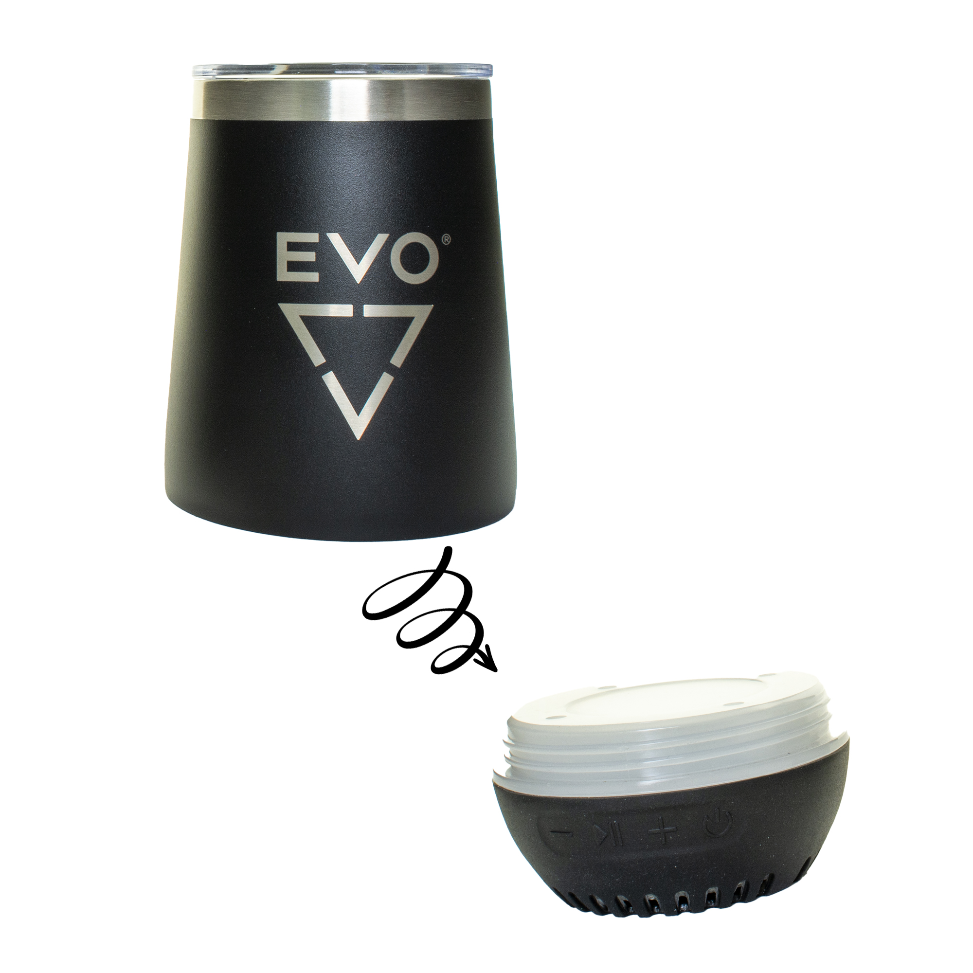 EVO Wine Tumbler with Bluetooth Speaker, 12 oz SargeSpeaker