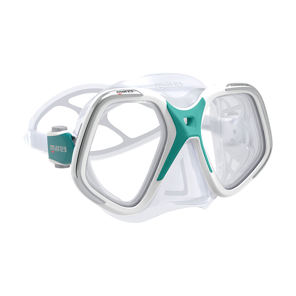 Mares Chroma Up Dive Mask, Two Lens - White/Aqua