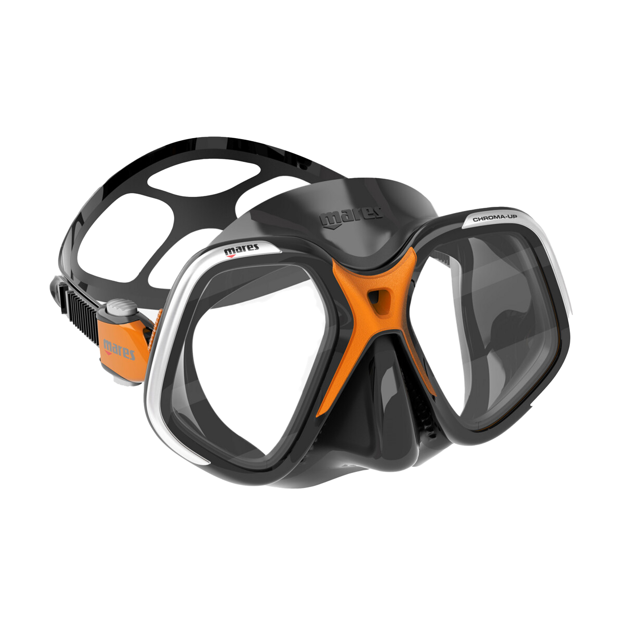 Mares Chroma Up Dive Mask, Two Lens - Orange/Black/Black