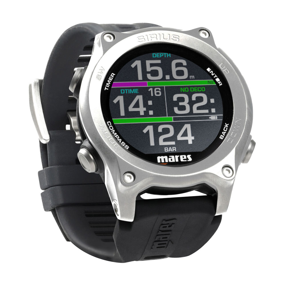 Mares Sirius Wrist Dive Computer - Black/Silver