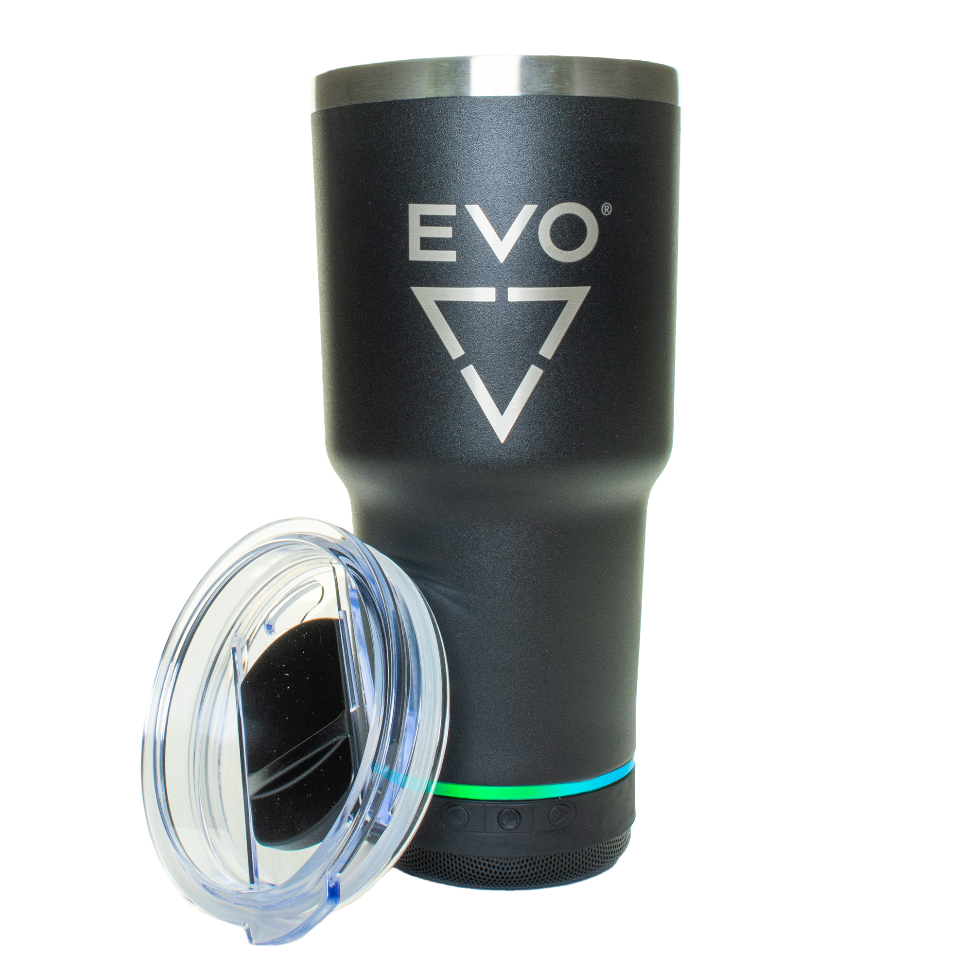 EVO Tumbler with Bluetooth Speaker, 24 oz Sarge Front Lid