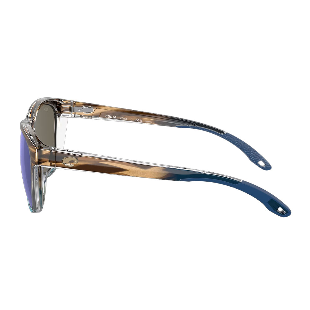 Costa Aleta Sunglasses- Wahoo Frame/Blue Mirror Lenses Side View