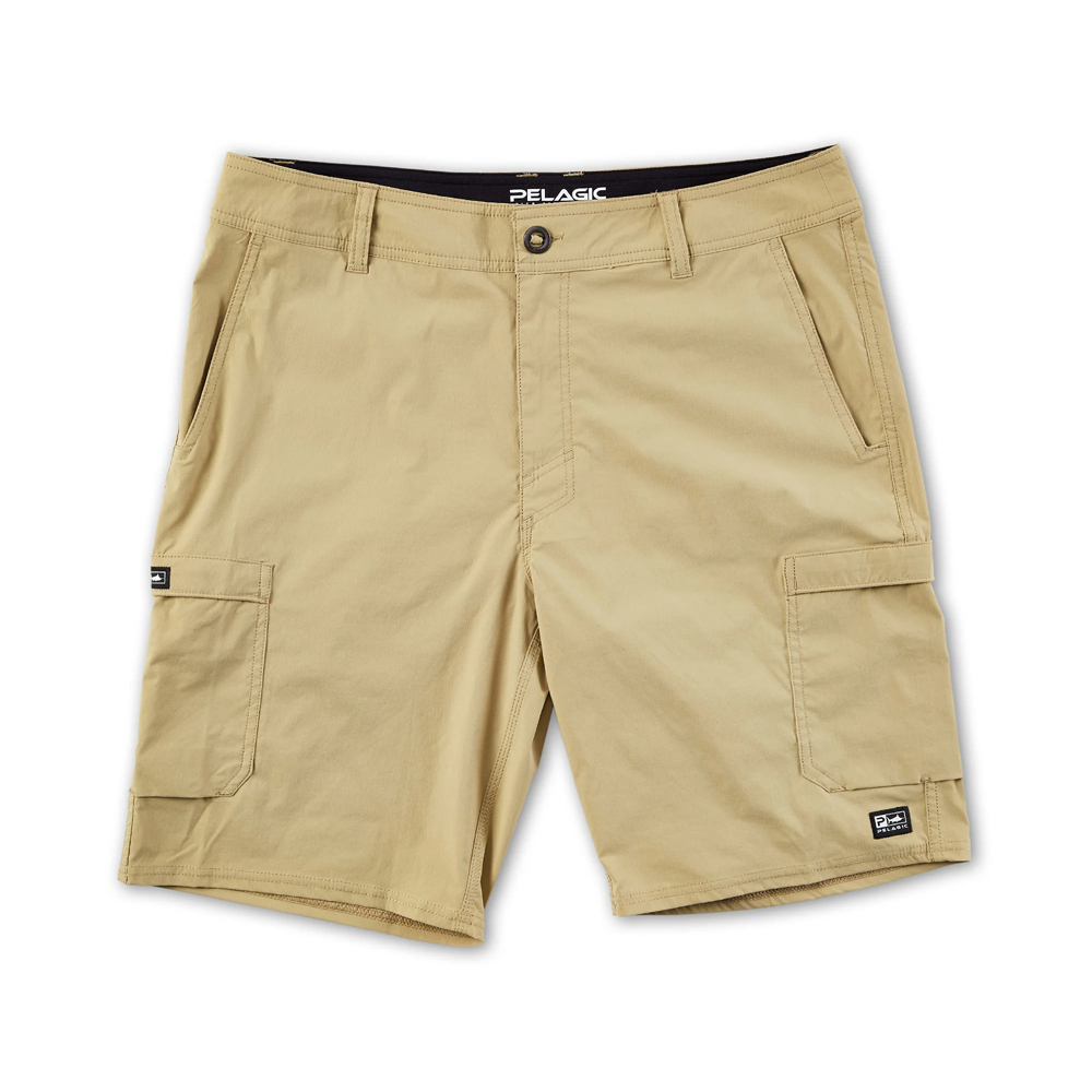 Pelagic Madeira Cargo Hybrid Solid Shorts - Khakis - Front