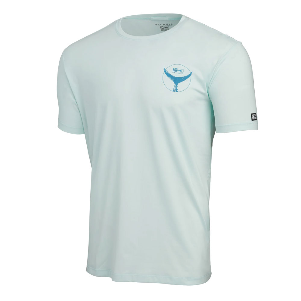 Pelagic Stratos Tails Up Short Sleeve Performance Shirt - Seafoam Front