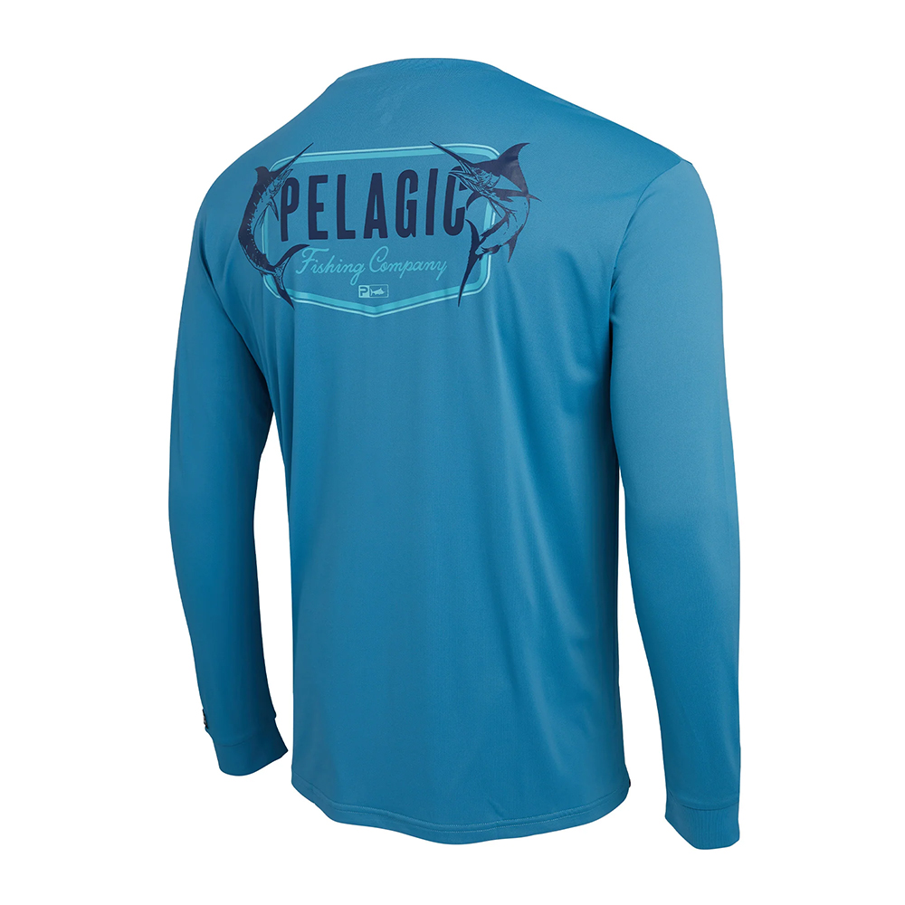 Pelagic Aquatek Twin Beeks Long Sleeve Performance Shirt -Ocean - Back