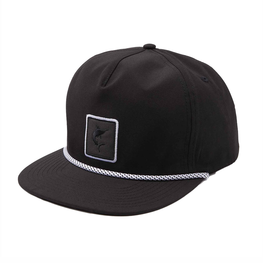 Pelagic Marlin Unstructured Snapback Hat - Black Front