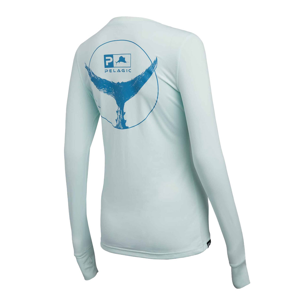 Pelagic Aquatek Tails Up Long Sleeve Performance Shirt - Seafoam Back