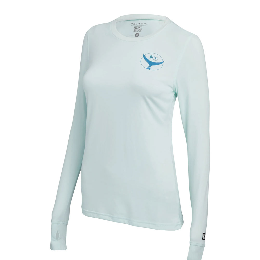 Pelagic Aquatek Tails Up Long Sleeve Performance Shirt - Seafoam Front