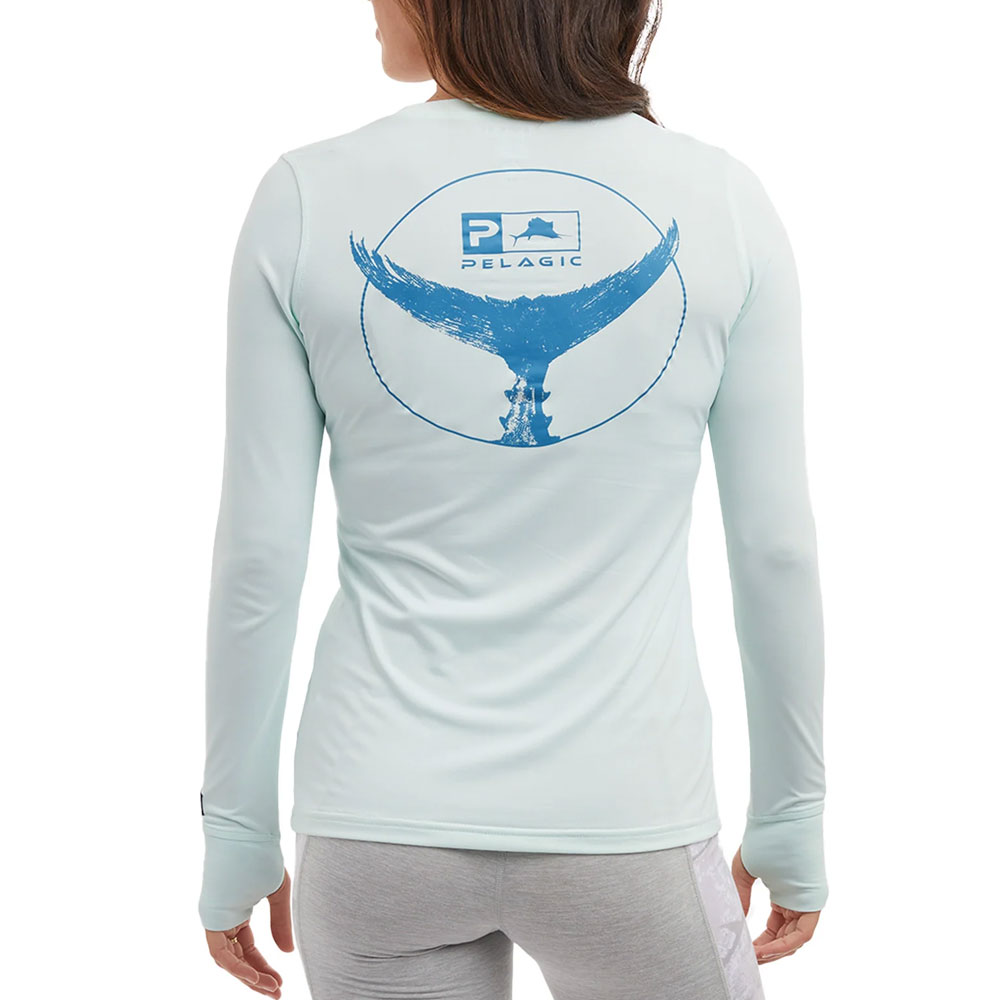 Pelagic Aquatek Tails Up Long Sleeve Performance Shirt - Back on Model