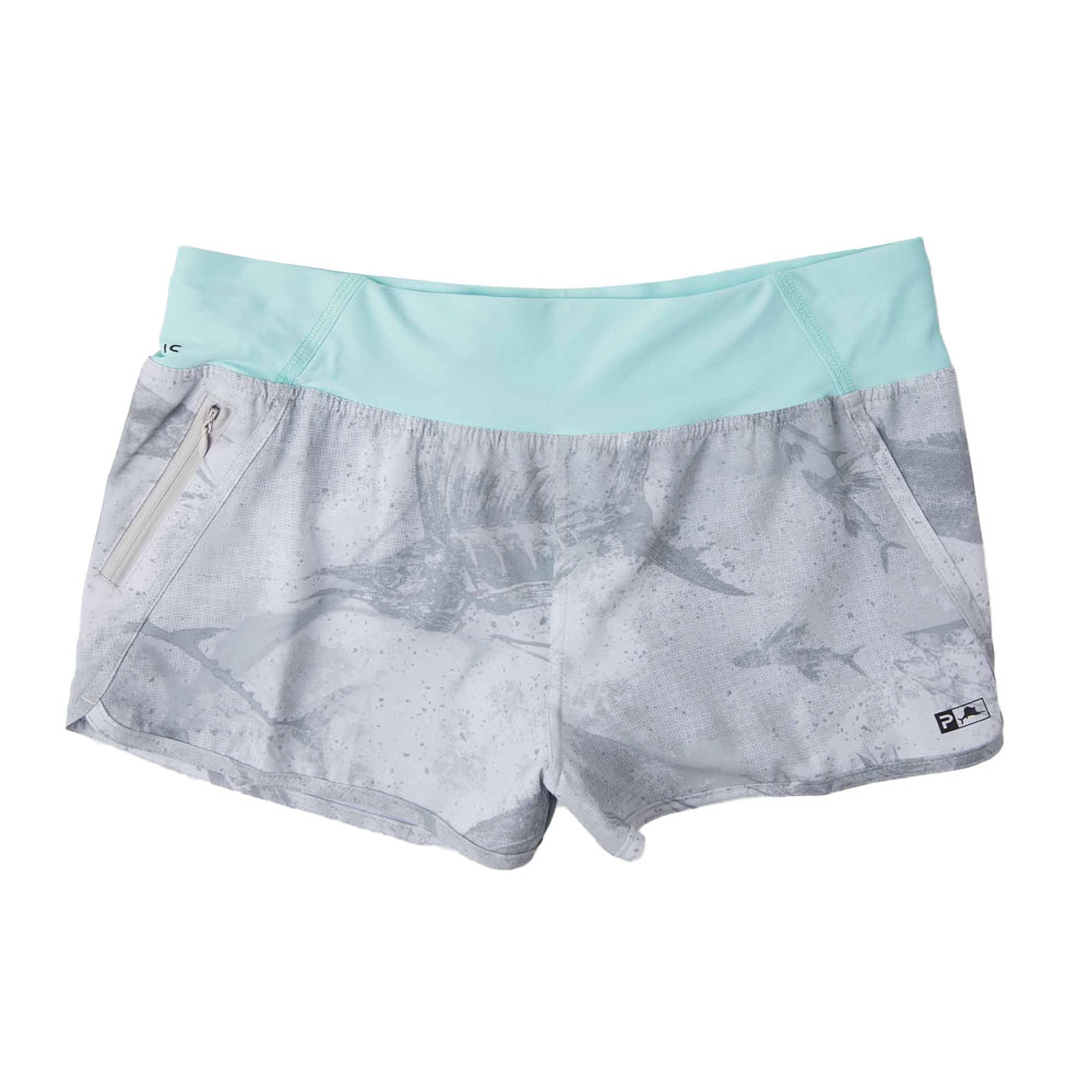 Pelagic Open Seas Bali Active Shorts - Light Grey Front