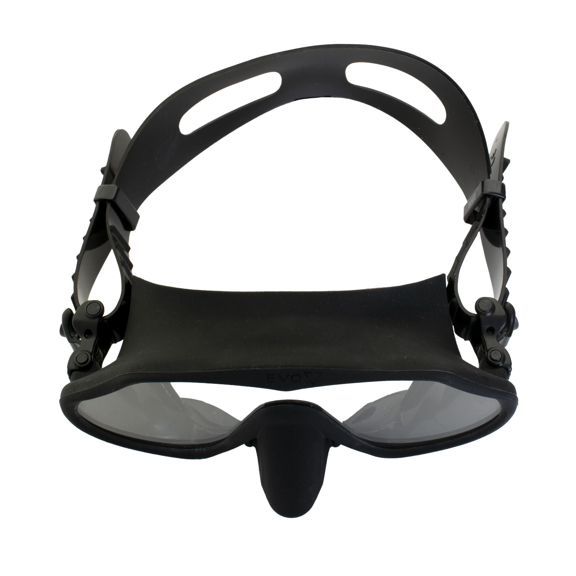 EVO Andros Frameless Mask, Single Lens Black Top View