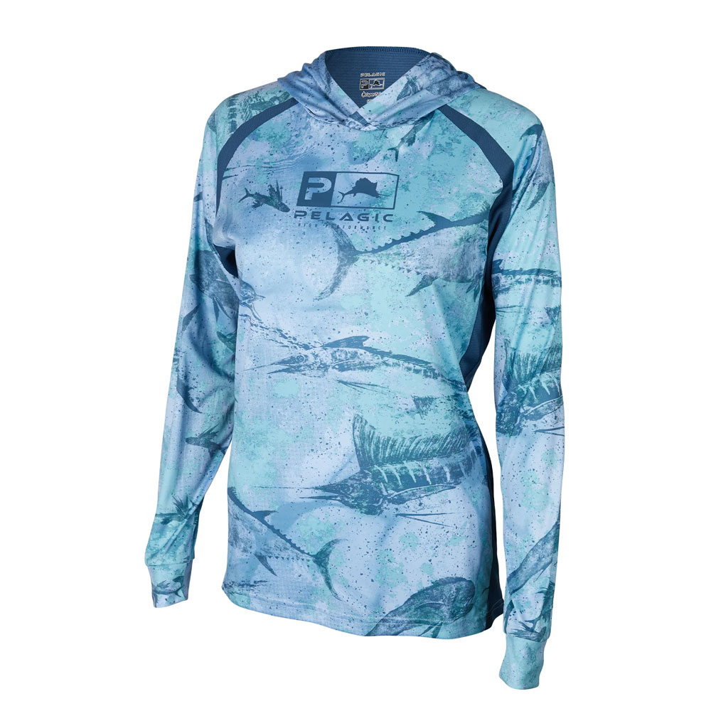Pelagic Vaportek Open Seas Hooded Performance Shirt (Women's) - Front