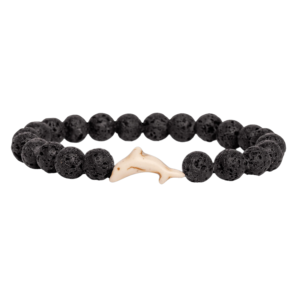 Fahlo Odyssey Bracelet (Dolphin) - Lava Stone