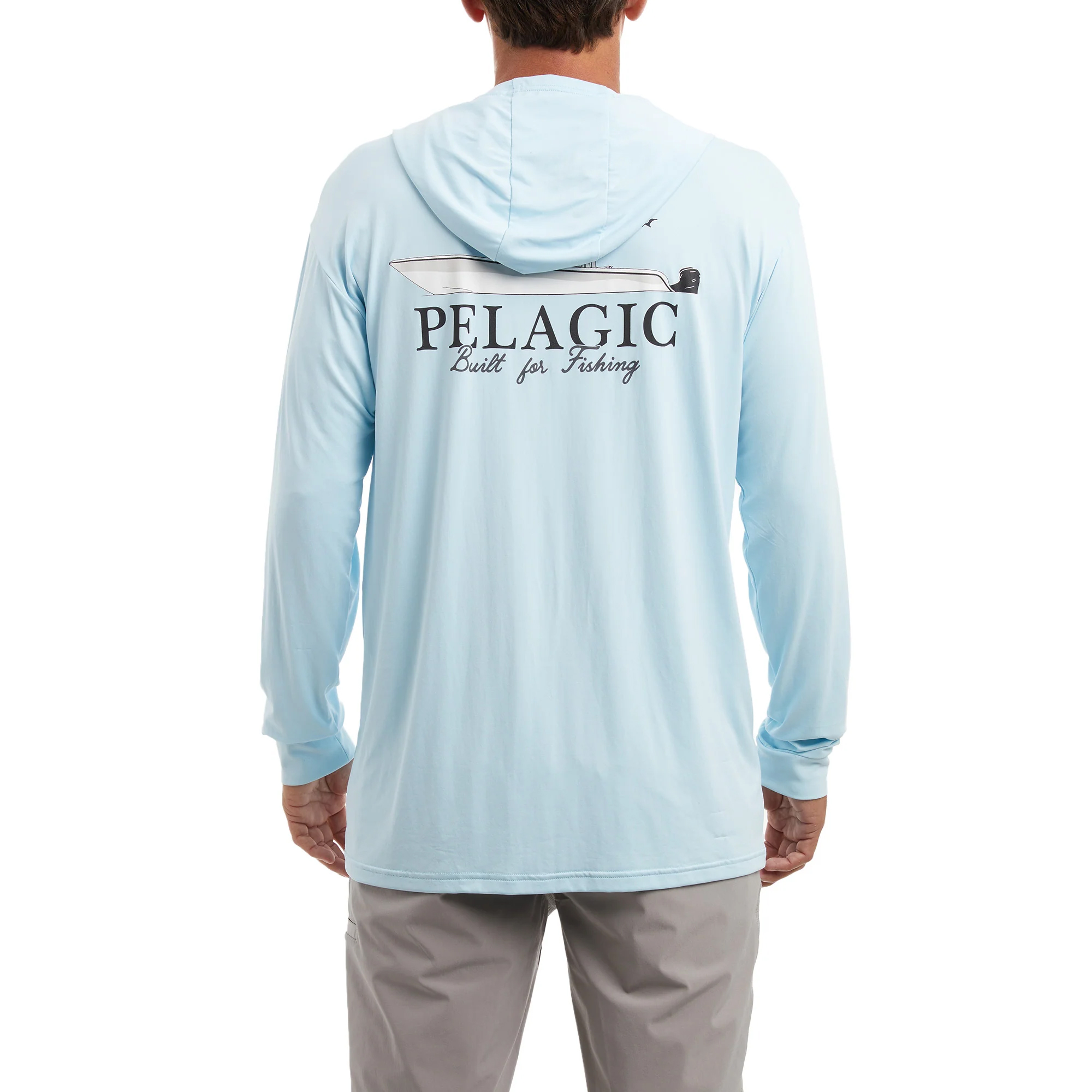 Pelagic Aquatek Long Sleeve Hooded Performance Shirt - Back / Model