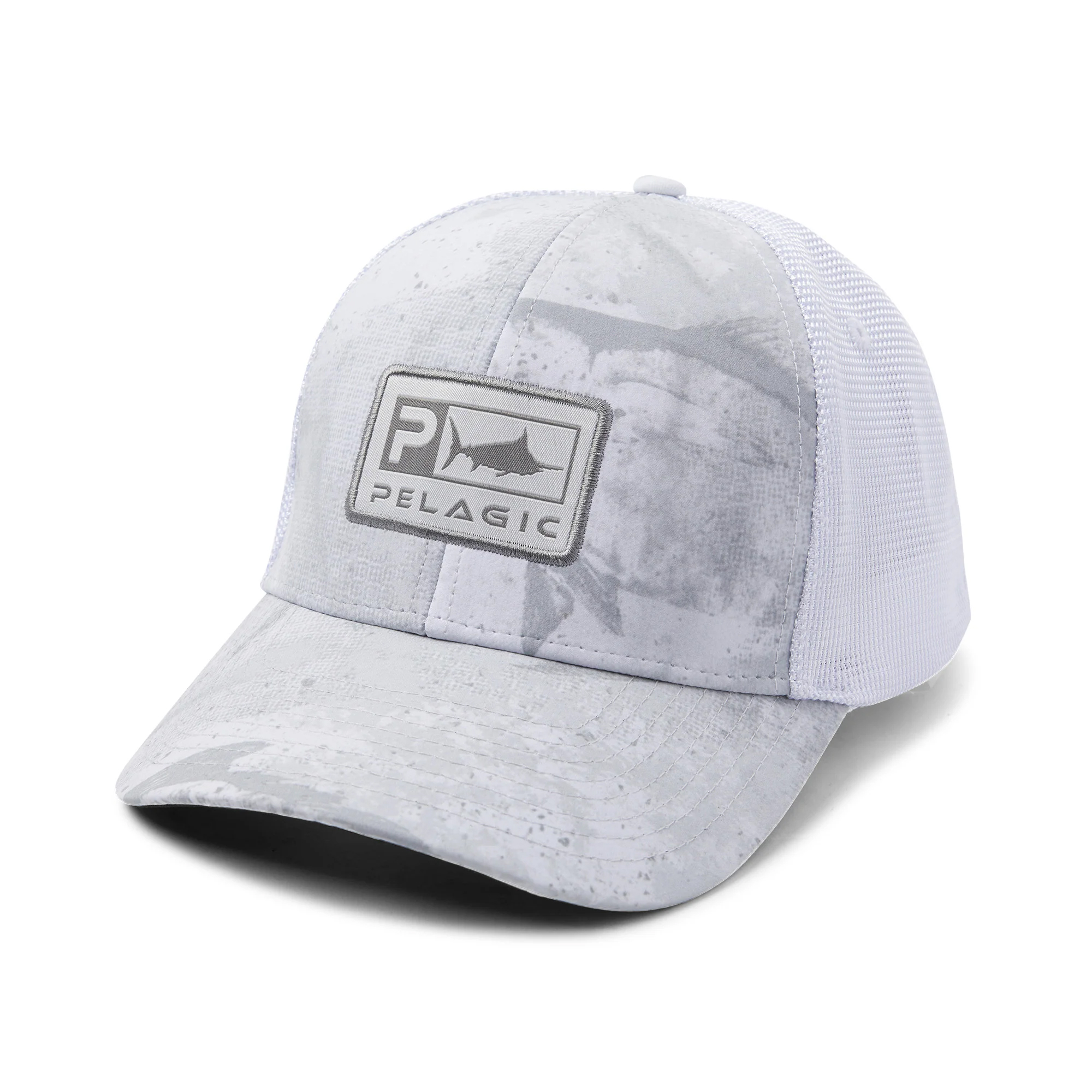 Pelagic Offshore Icon Gyotaku Low Profile Trucker Hat - Grey