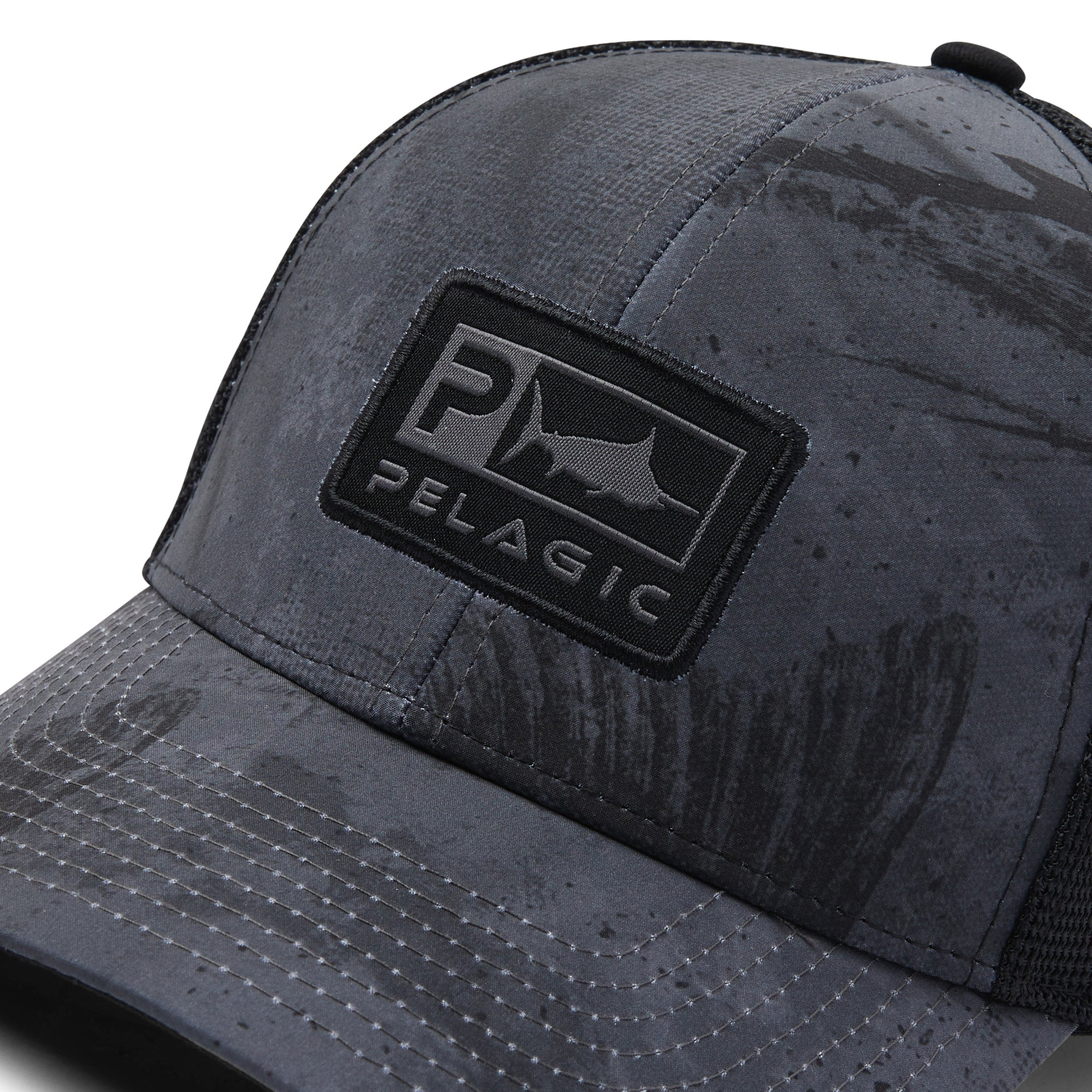 Pelagic Offshore Icon Gyotaku Low Profile Trucker Hat - Black