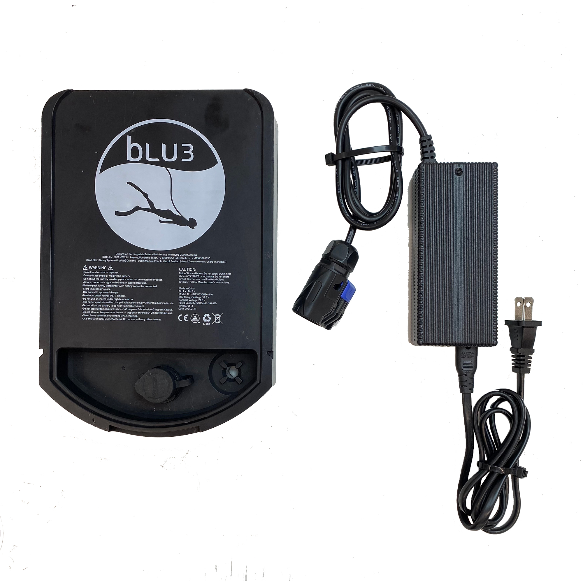 BLU3 Nomad Portable Tankless Diving System Battery and Charger