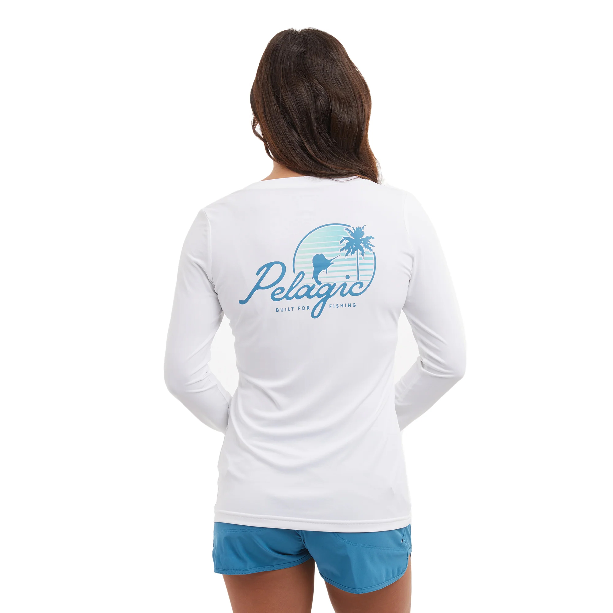 Pelagic Aquatek Sunset Sails Long Sleeve Performance Shirt (Women’s) - Back