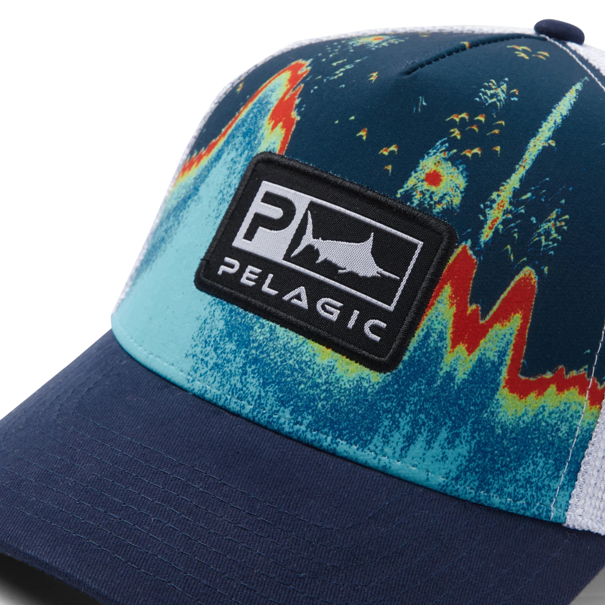 Pelagic Sonar Low Pro Trucker Hat - Detail
