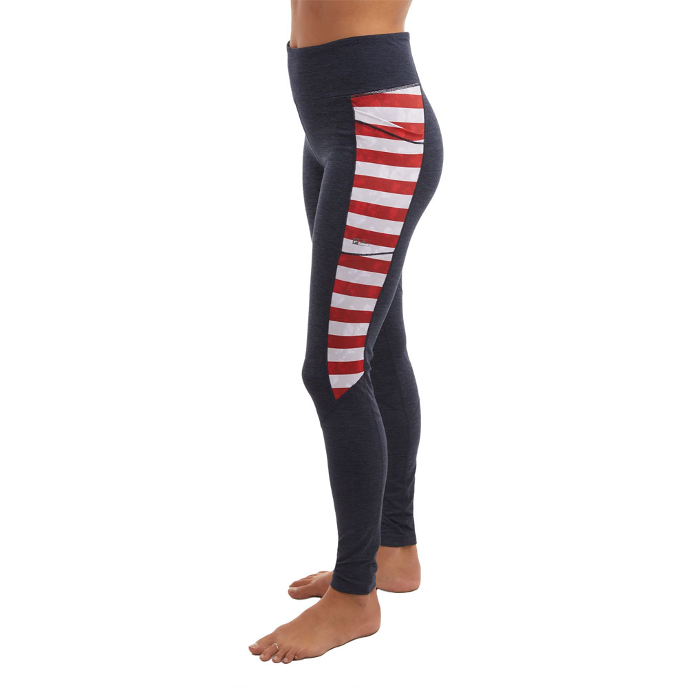 Pelagic Fiji Leggings (Women’s) - Americamo Navy Left Side