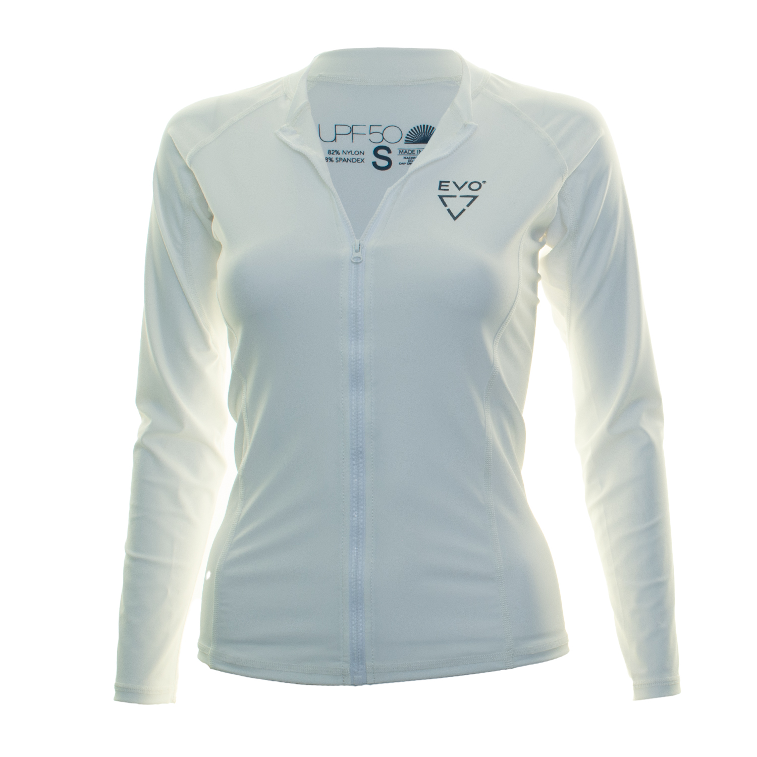 EVO Largo Zip-Up Long Sleeve Rashguard (Women’s) - unzipped - white - front