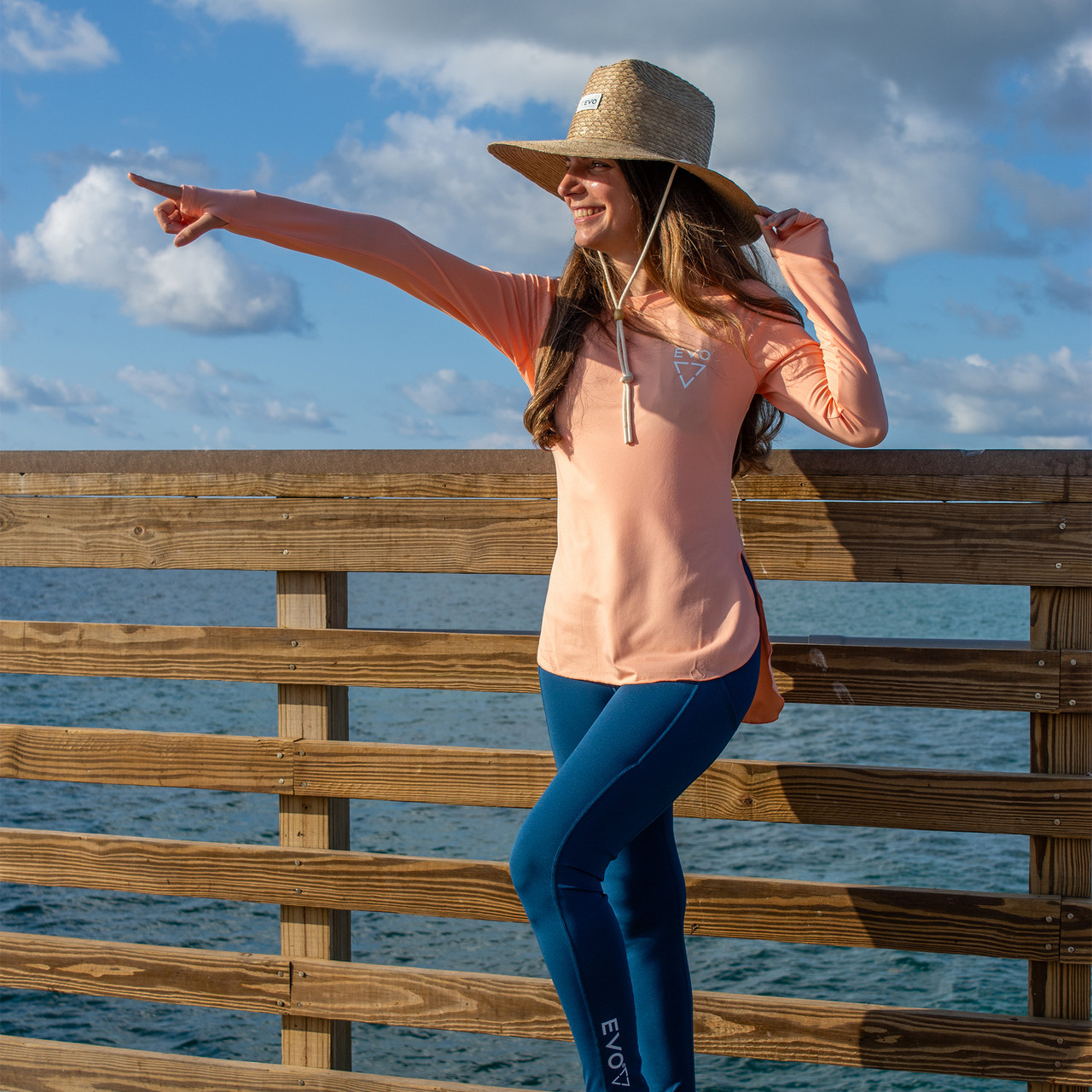 EVO Hampton Performance Long Sleeve Top (Women's)- Coral Lifestyle