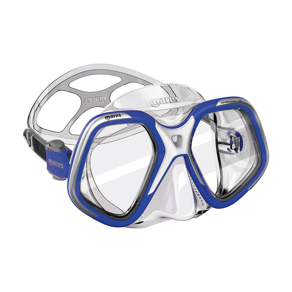 Mares Chroma Up Dive Mask, Two Lens - Blue/Clear
