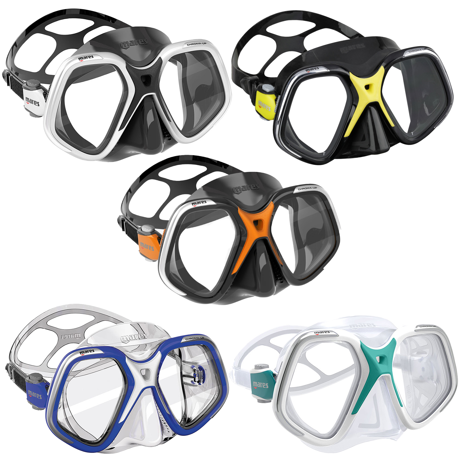 Mares Chroma Up Dive Mask, Two Lens