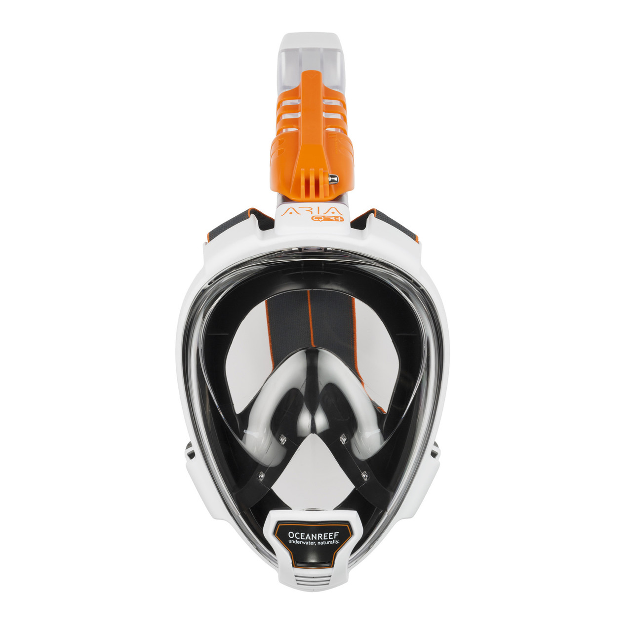 Ocean Reef Aria QR+ Full Face Snorkel Mask with Camera Holder - White