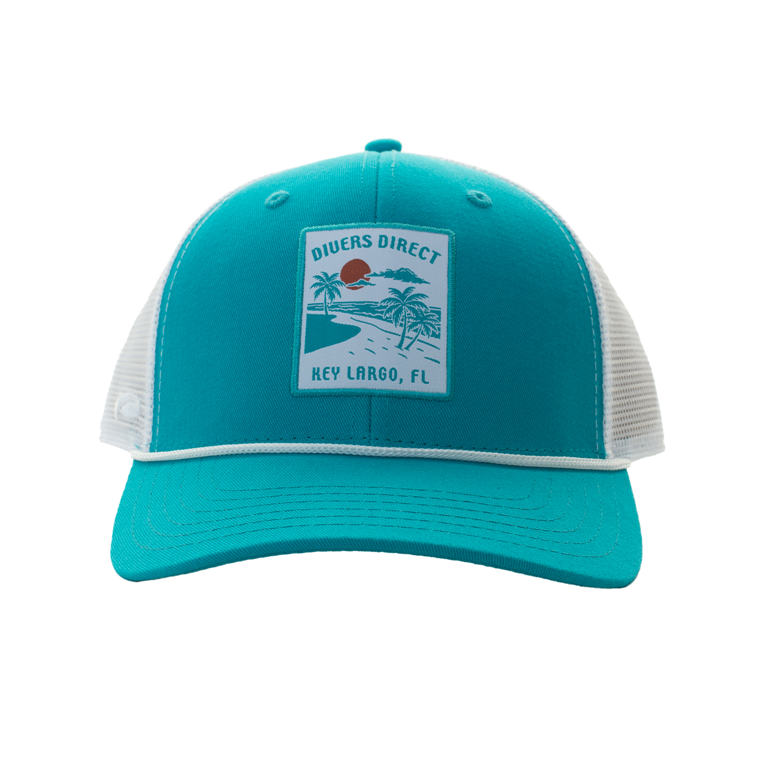 Key Largo Sunset Trucker Hat - Teal - Front
