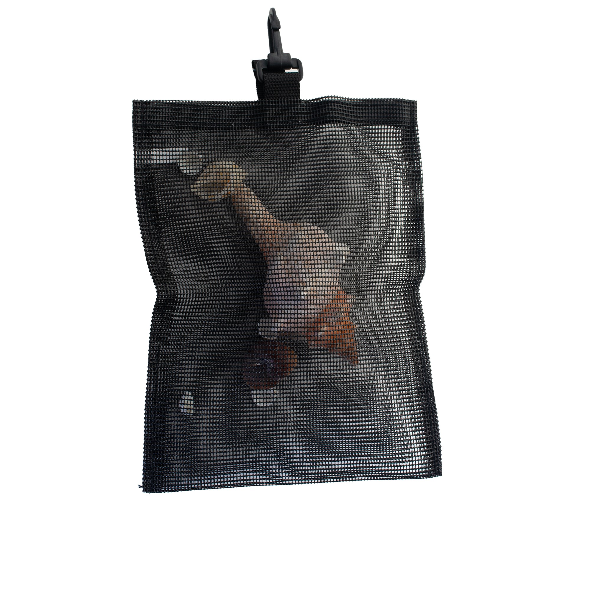 Mesh Collecting Bag with sea shells inside