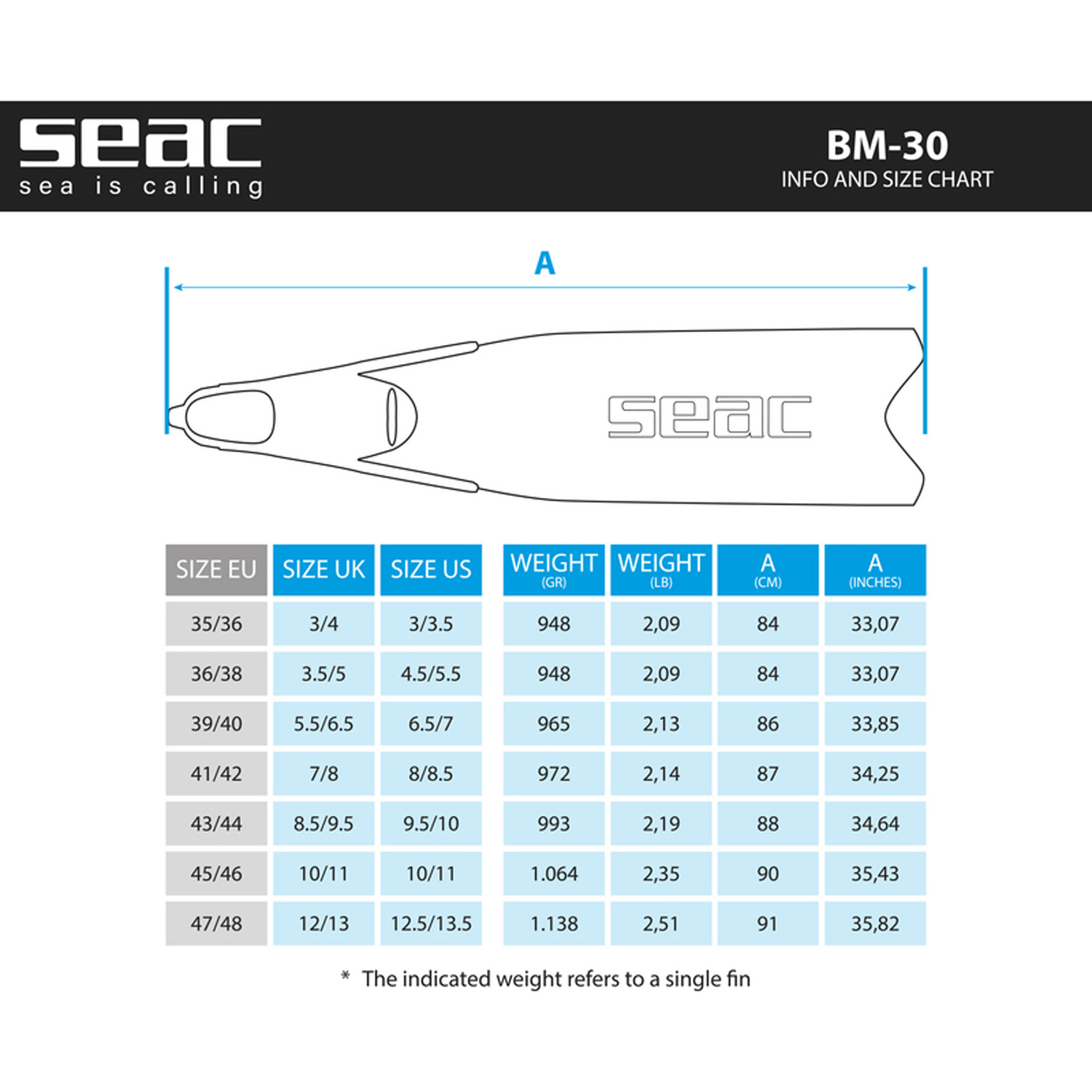 Seac BM-30 Freediving Fins