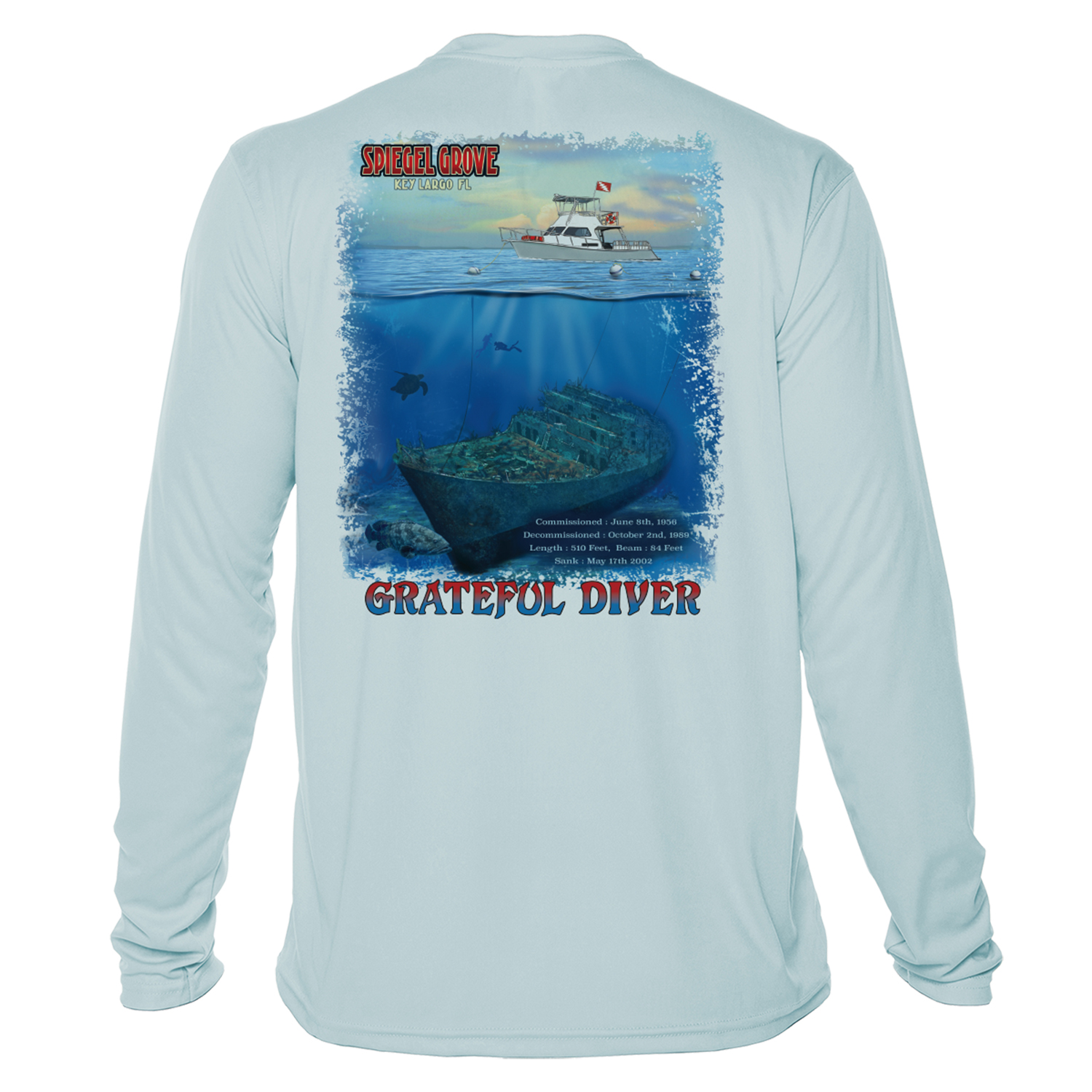 Grateful Diver Spiegel Grove Performance Shirt -  light blue - back
