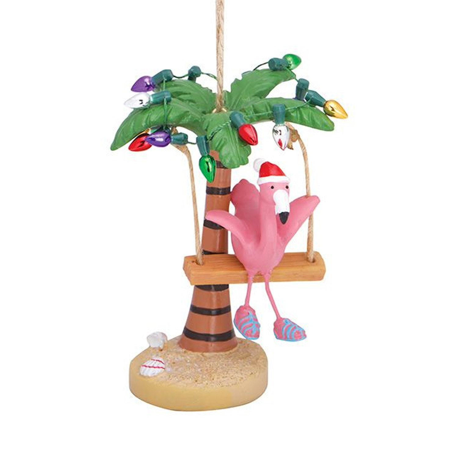 Cape Shore Flamingo on a Swing Ornament