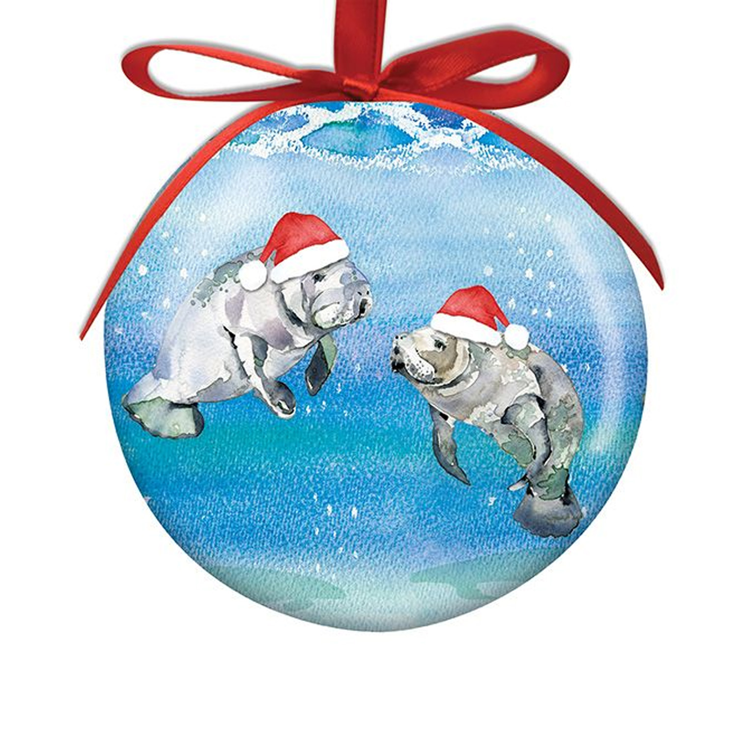 Cape Shore Holiday Manatee Ball Ornament