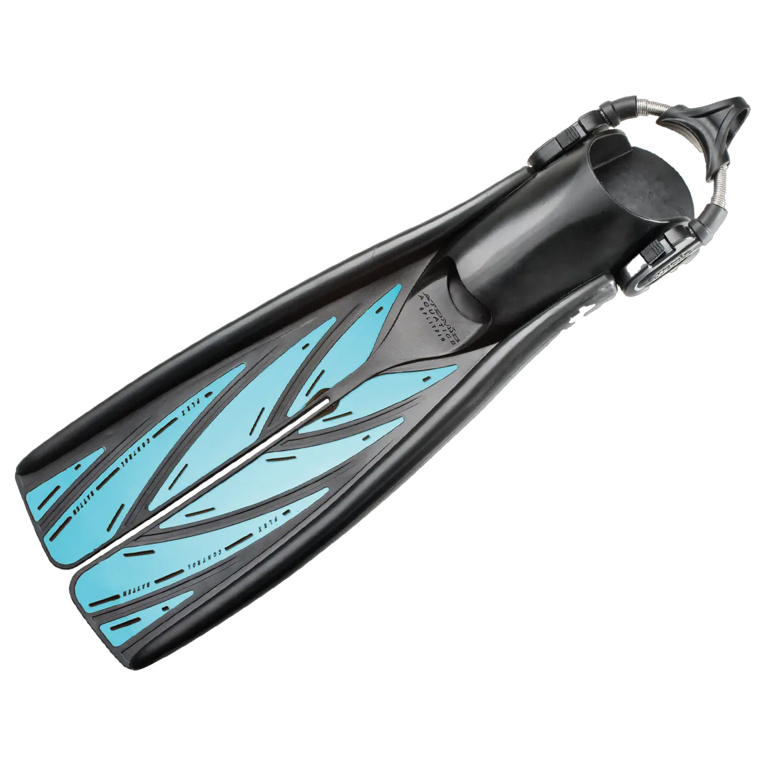 Atomic Aquatics HEC SplitFins with Spring Straps - Aqua