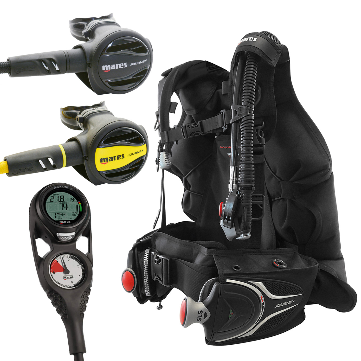Mares Journey Scuba Gear Package with Puck Lite Console